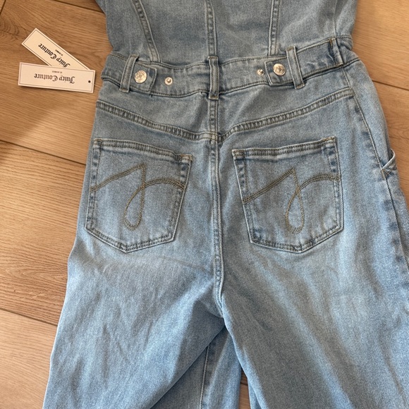 Juicy Couture Denim wide leg jumpsuit. NWT SZ XS - Picture 8 of 9